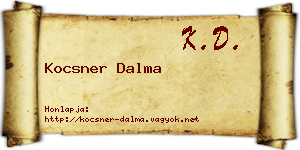 Kocsner Dalma névjegykártya